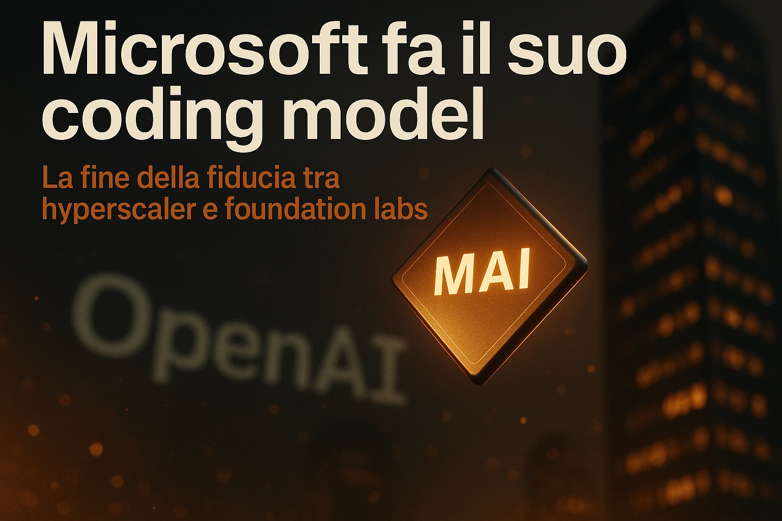 Microsoft fa il suo coding model. La fine della fiducia tra hyperscaler e foundation labs