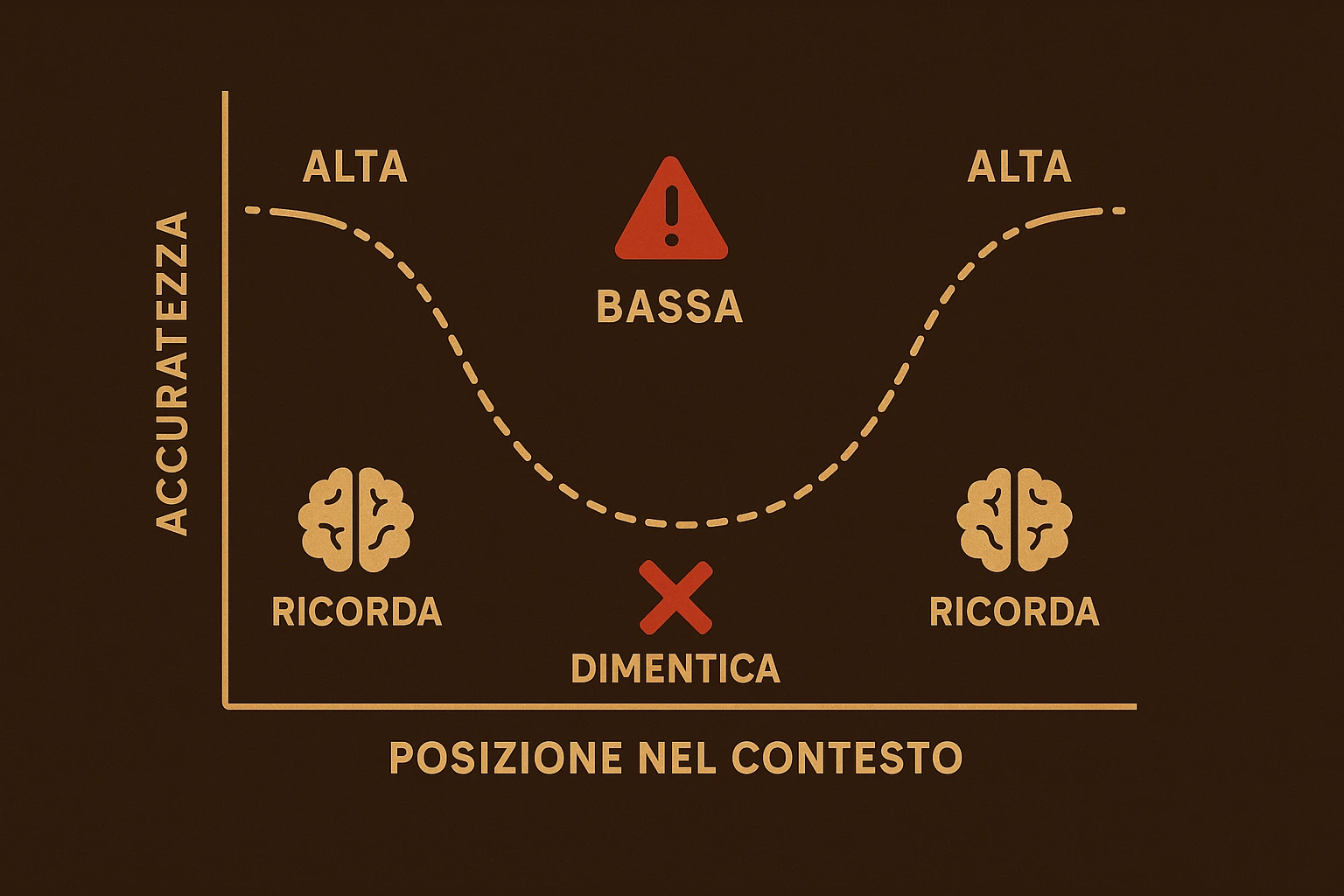 Curva a U: dove l'AI perde informazioni nel contesto