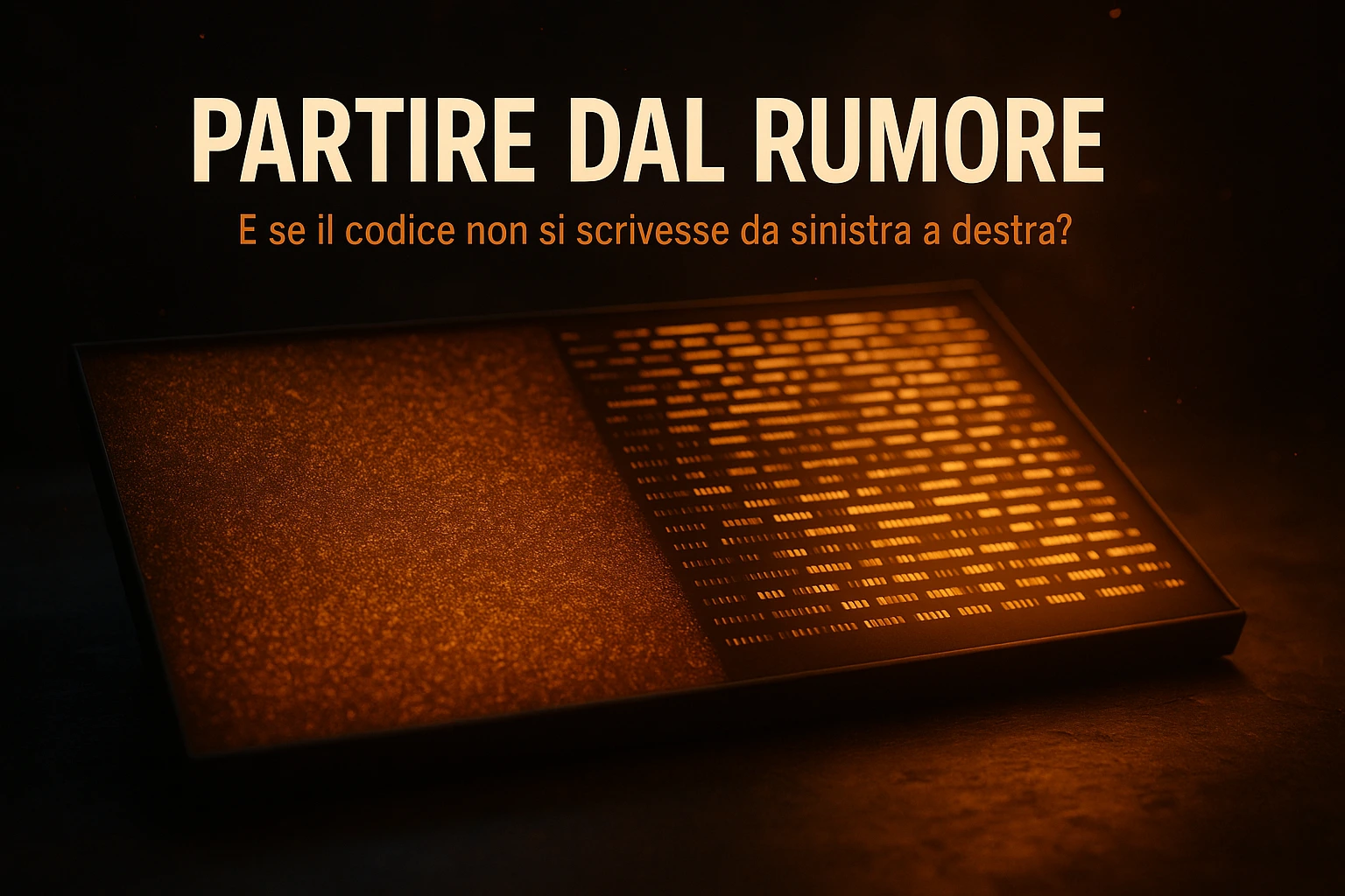 Partire dal rumore: e se il codice non si scrivesse da sinistra a destra?